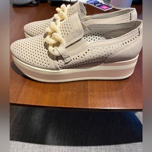 NWOT-Dolce Vita Platform Sneakers, Perforated Leather with Tortoise Shell Design